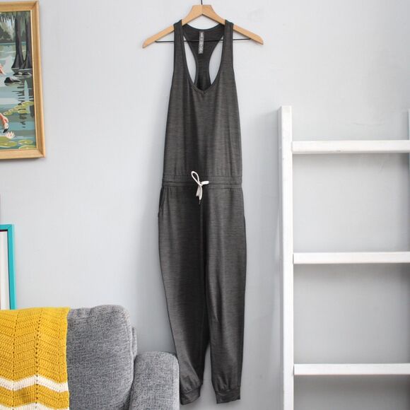 Vuori Pants - Vuori Lux Gray Heather Racerback Stretchy Jumpsuit Size Small